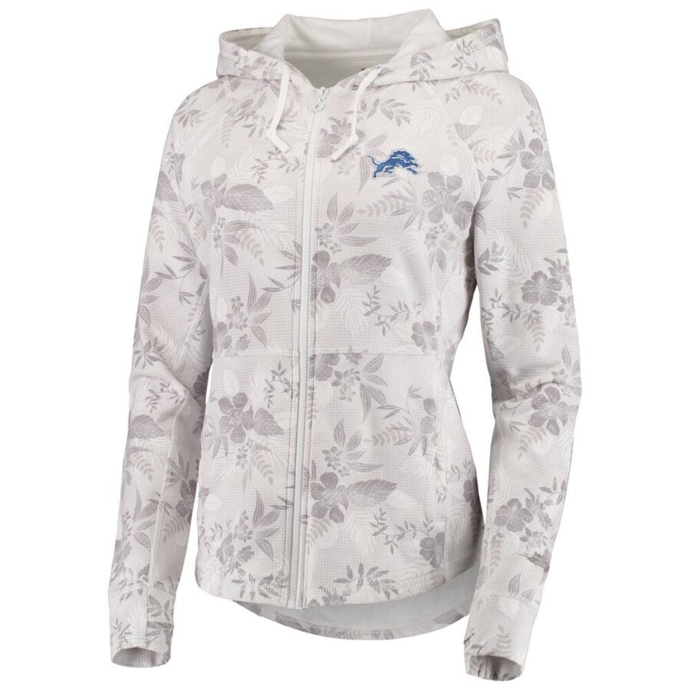 Tommy Bahama Detroit Lions Women's Large White Basta Blossoms Full Zip Hoodie